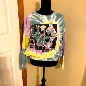 Nickelodeon Sponge Bob Square Pants and Friends Tie Dye Pullover Sweatshirt